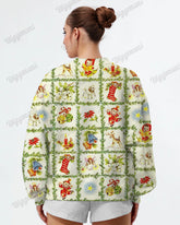 Women's Plus Size Retro Christmas Pattern Print Long Sleeve Sweatshirt